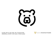 Minimal Bear Head Icon Logo, a Branding & Logo Template by Vectorium Studio (Thumbnail 1 of 5)