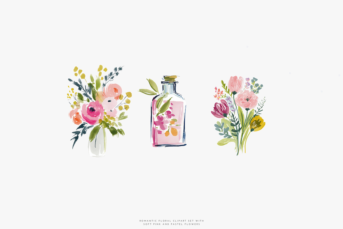 summer garden watercolor florals, a Decorative Illustration by Patishop Art (Photo 7 of 10)