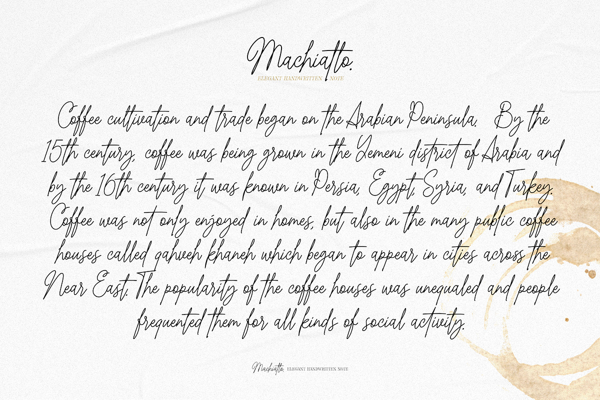 Machiatto - Elegant Handwritten Note, a Script Font by ikiiko (Photo 6 of 8)