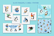 Funny penguins on the winter holiday, an Animal Illustration by Natali_Zhy (Thumbnail 2 of 3)