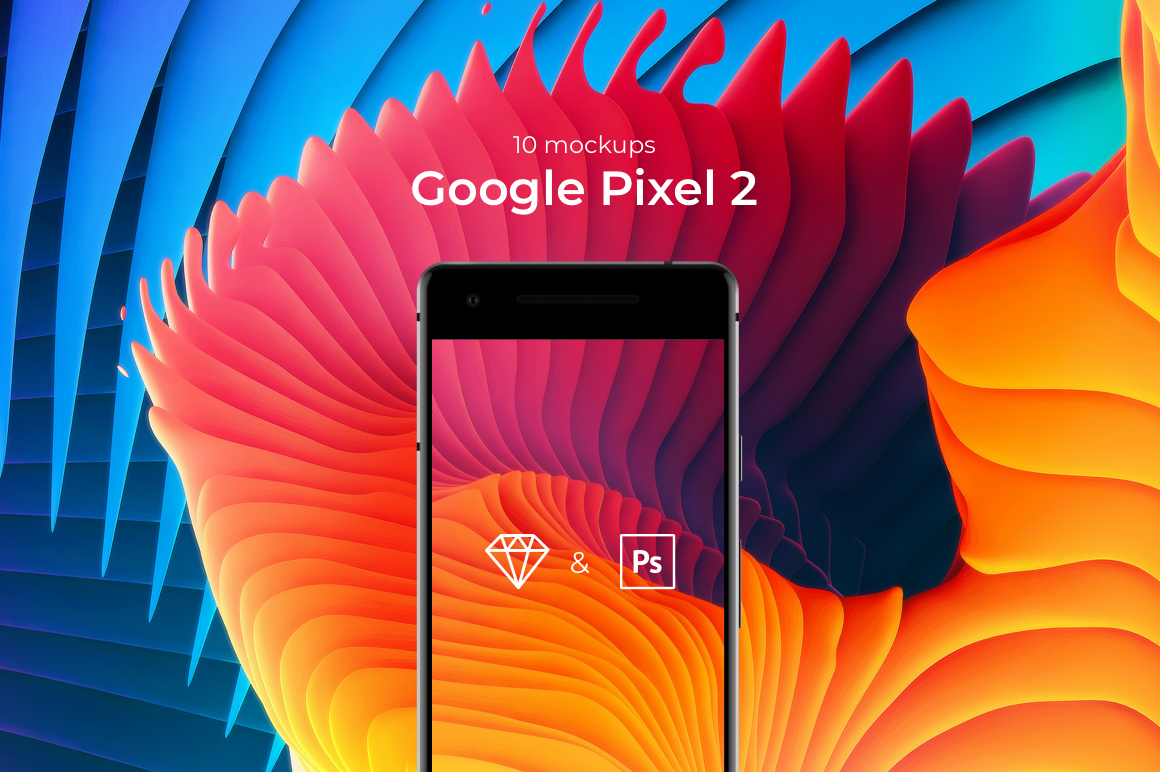 10 Google Pixel 2 Mockups by 360 Mockups  Creative Market