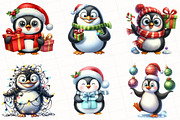 Christmas Funny Penguin Clipart, an Illustration by OK Design (Thumbnail 5 of 5)