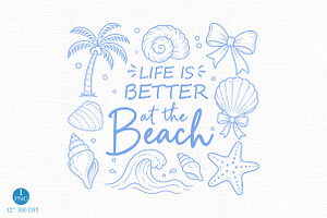 Life Is Better at the Beach PNG, a Seasonal Illustration by Libby Wishes