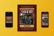 Graduation Invitation Flyer Set, a Flyer Template by Aiyari Graphic (Thumbnail 1 of 3)