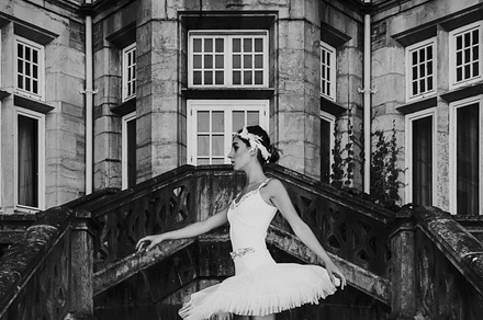 Ballerina dancer stock photo containing adjusting and ballerina