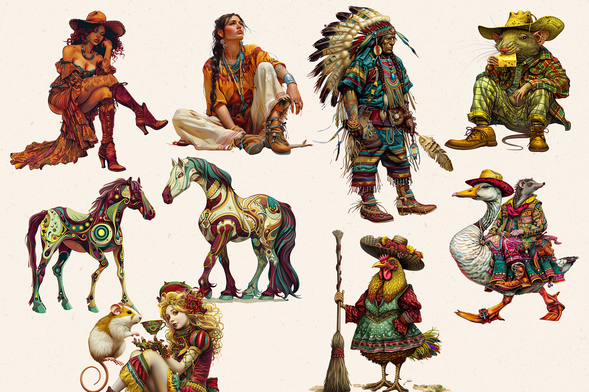 SURREAL WILD WEST FANTASIES CLIPART, a Person Illustration by Daring Digies (Photo 4 of 10)