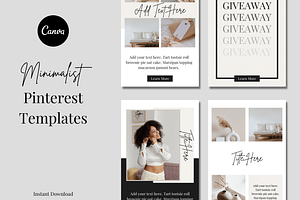 Minimalist Pinterest Templates Canva