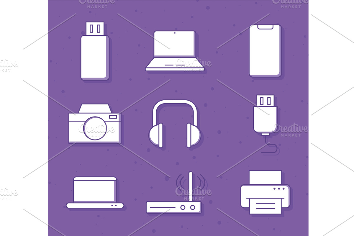 laptop camera and printer, a Technology Illustration by studiogstock