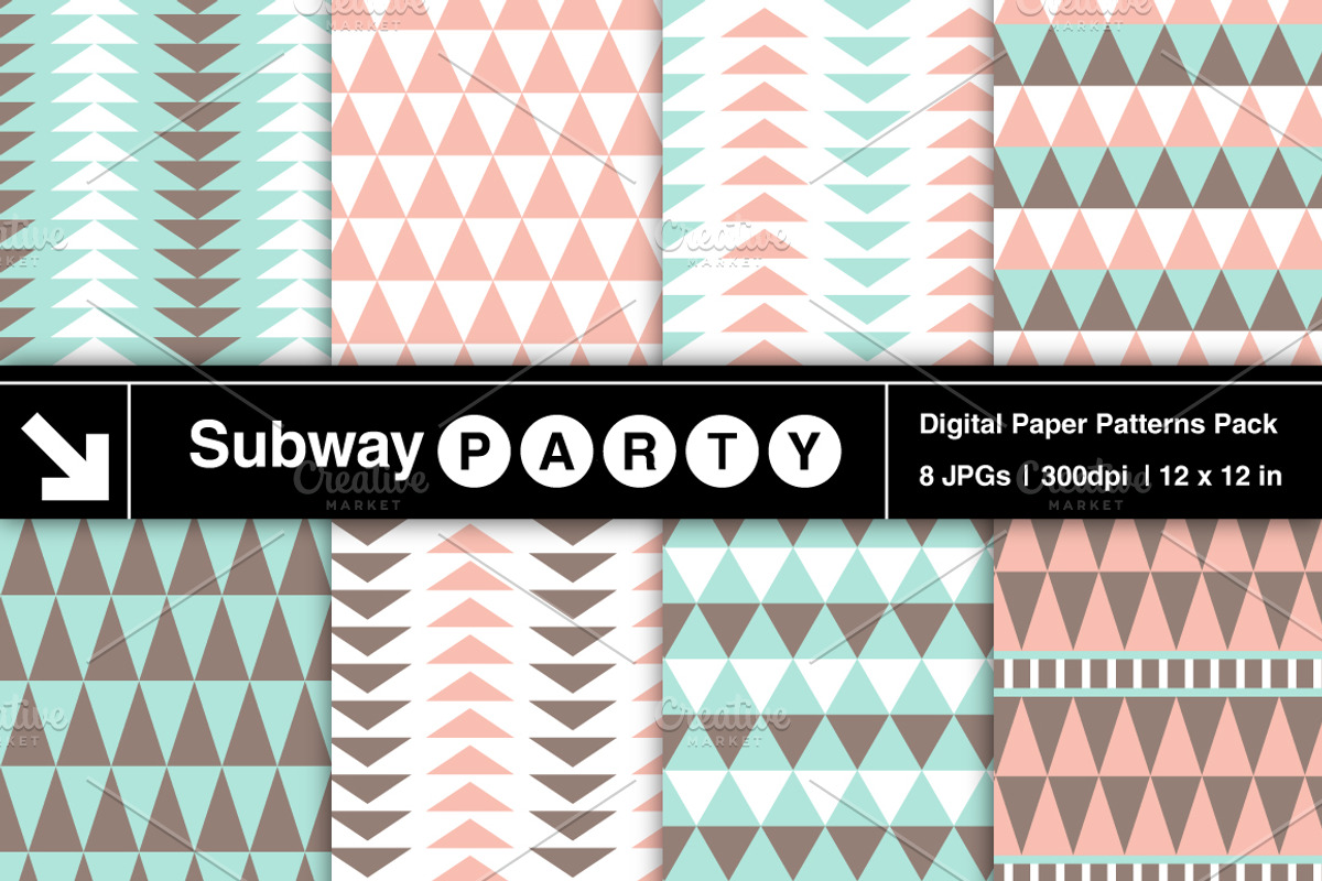 Tribal Style Mint & Coral Papers