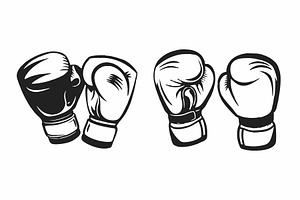 Two pairs of vintage boxing gloves, an Object Graphic by Billah Hub