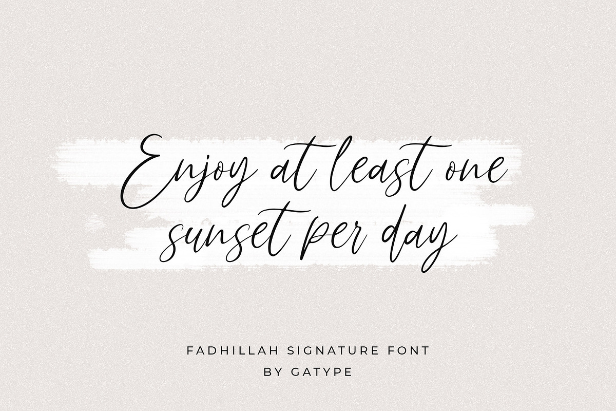 Fadhillah Signature, a Script Font by Gatype (Photo 2 of 7)