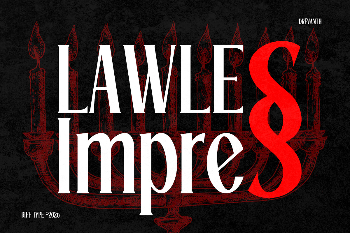 Drevanth - Darkwave Gothic Font, a Font by riff.type (Photo 2 of 10)