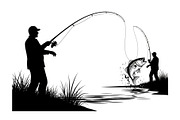Fishing Silhouette Vector Bundle, an Illustration by hafijul (Thumbnail 12 of 51)