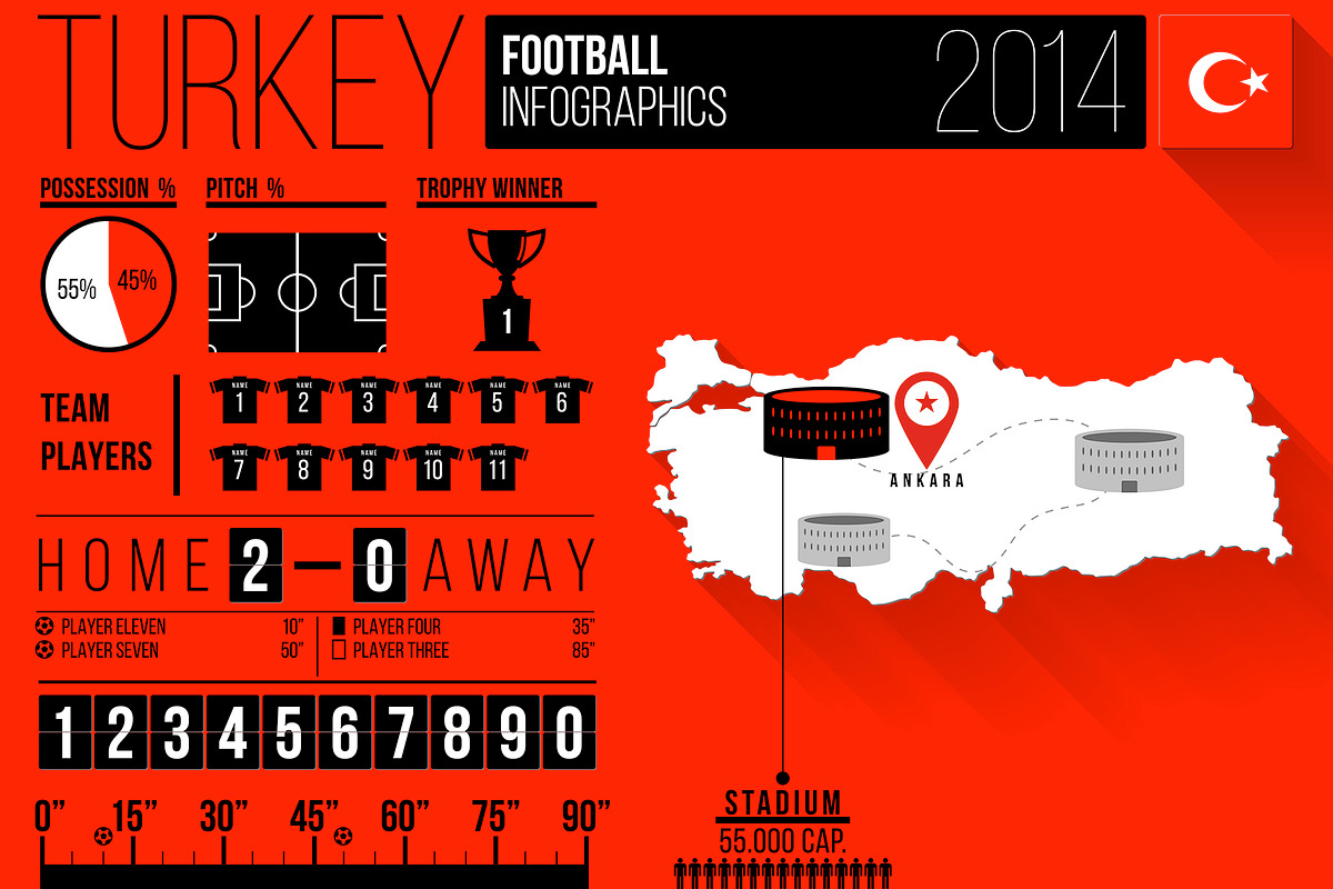 11 Football Infographic Templates, a Presentation Template by Kursat Unsal (Photo 8 of 11)