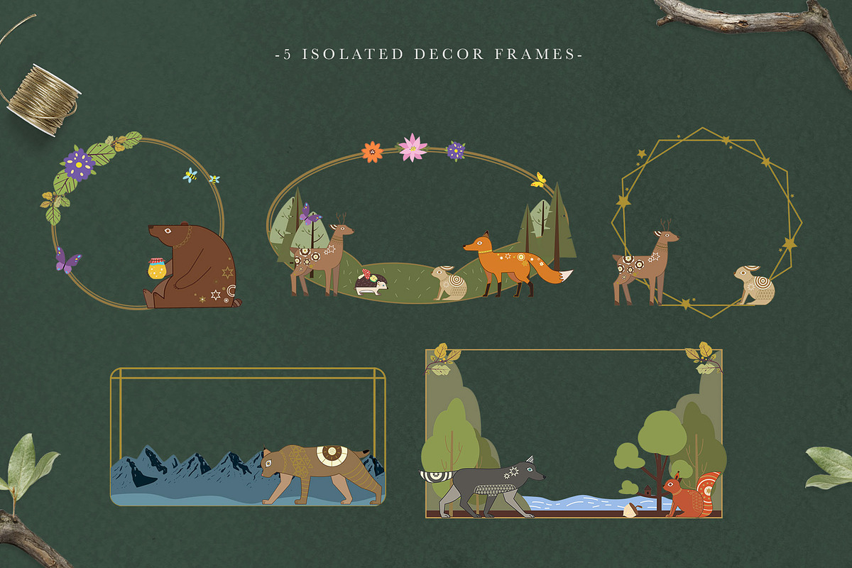 Scandinavian Folk Art Set, an Animal Illustration by NassyArt (Photo 5 of 12)