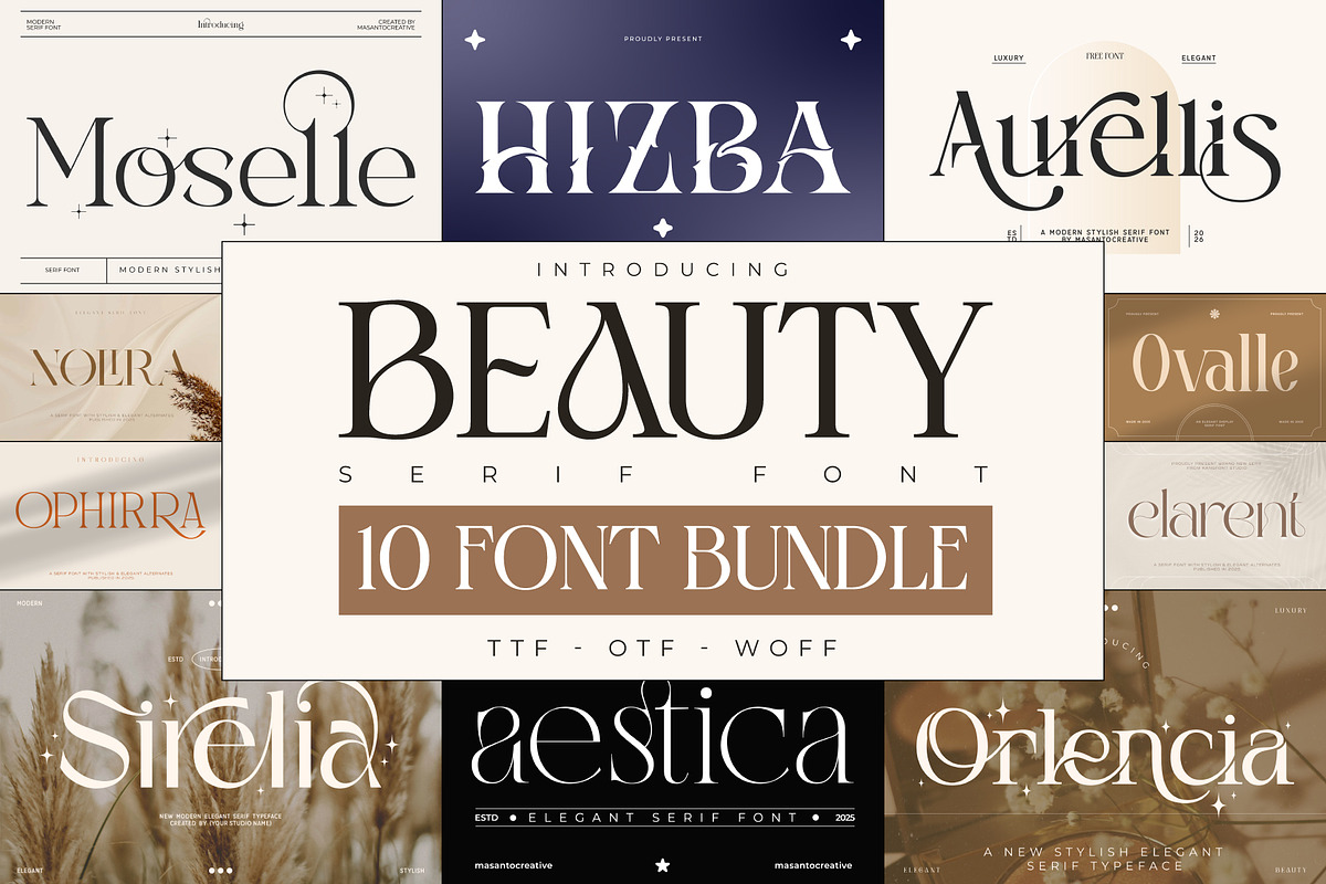 10 Luxury Serif Fonts Bundle, a Serif Font by kangfont Studio (Photo 1 of 6)
