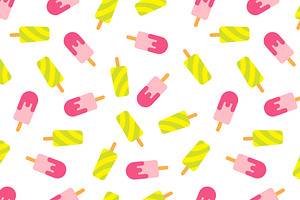 Seamless pattern of sweet ice-cream