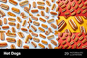 Hot Dogs 29 Patterns., a Food & Drink Photo by Handmadefont (Thumbnail 2 of 9)