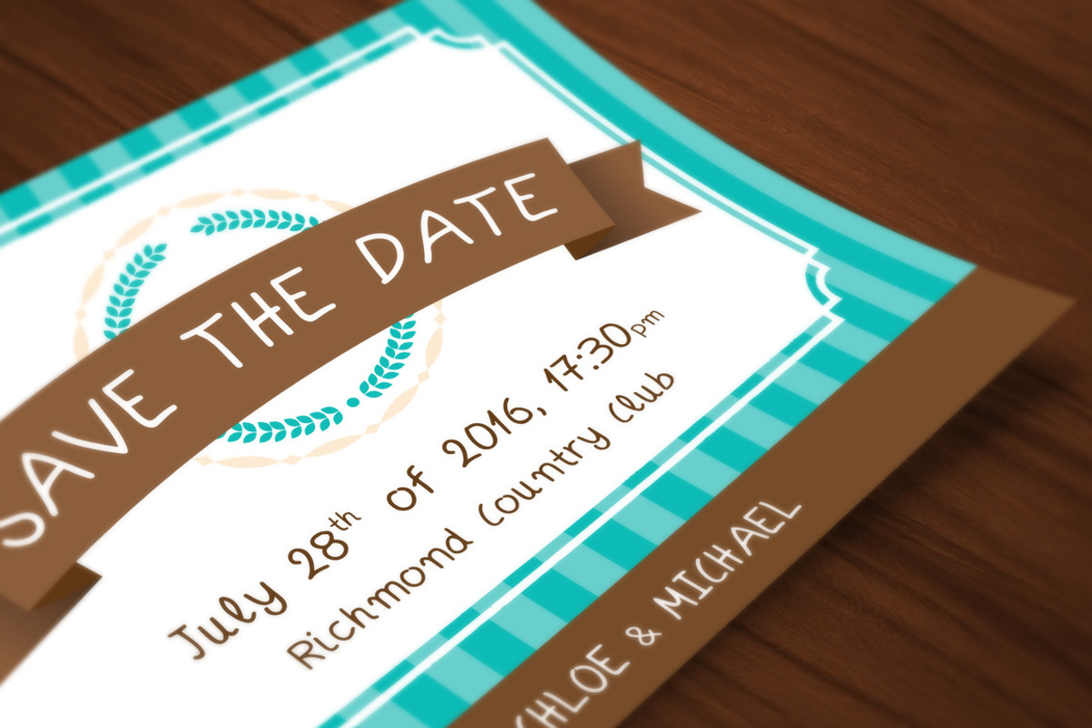Wedding Invitations Set - Turquoise, an Invitation Template by Elegrad Design Agency (Photo 10 of 12)