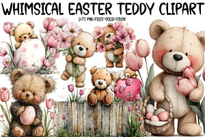 whimsical Easter teddy Clipart, an Illustration by Designworld