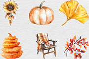 Watercolor Autumn Clipart Bundle, an Illustration by Black Bird Studio (Thumbnail 2 of 6)