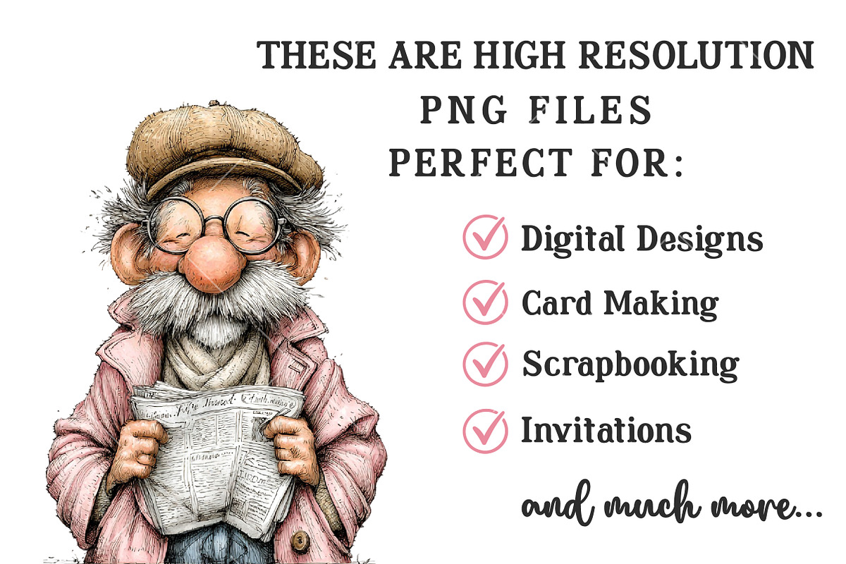 Whimsical Grandpa Clipart, an Illustration by OK Design (Photo 6 of 6)