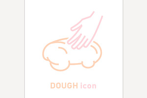 Making yeast dough. Hands mixing, an Outline Icon by Anna's Shop