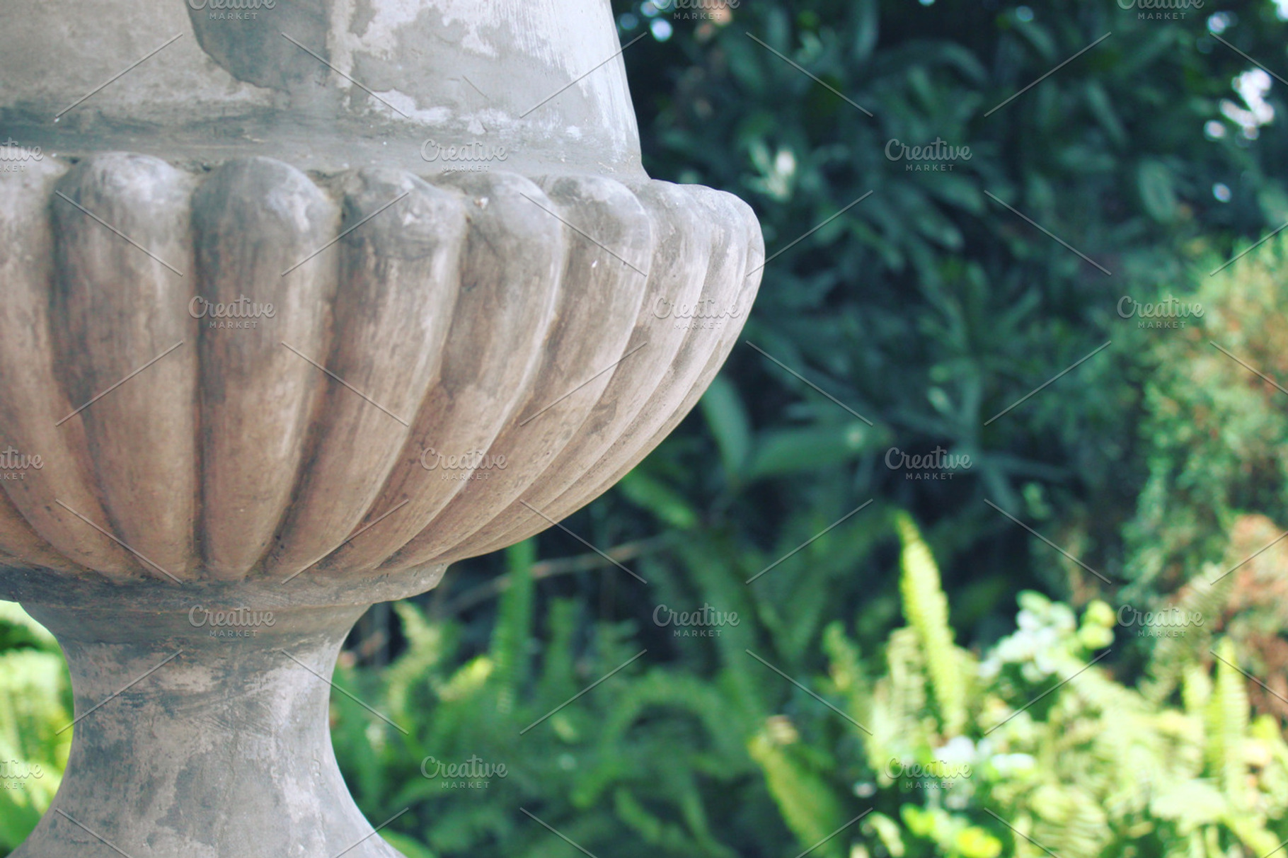 Roman urn in a garden