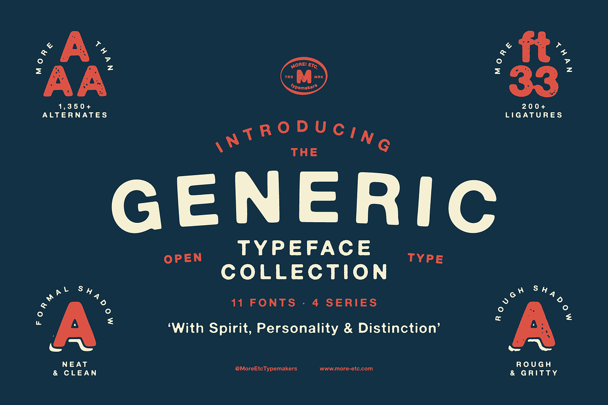 Generic Typeface Collection, a Sans Serif Font by More Etc. Studios (Photo 1 of 20)