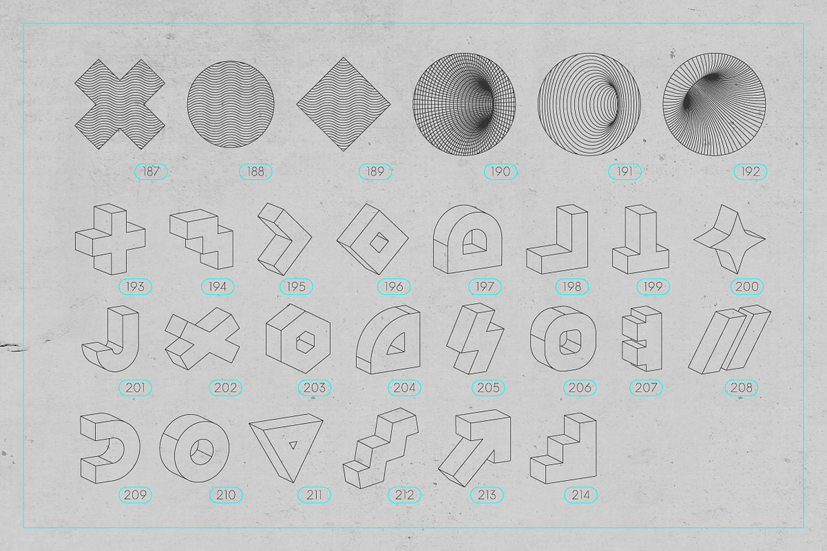 3D Wireframe Shapes | set 4, an Object Graphic by MaximGertsen (Photo 4 of 7)