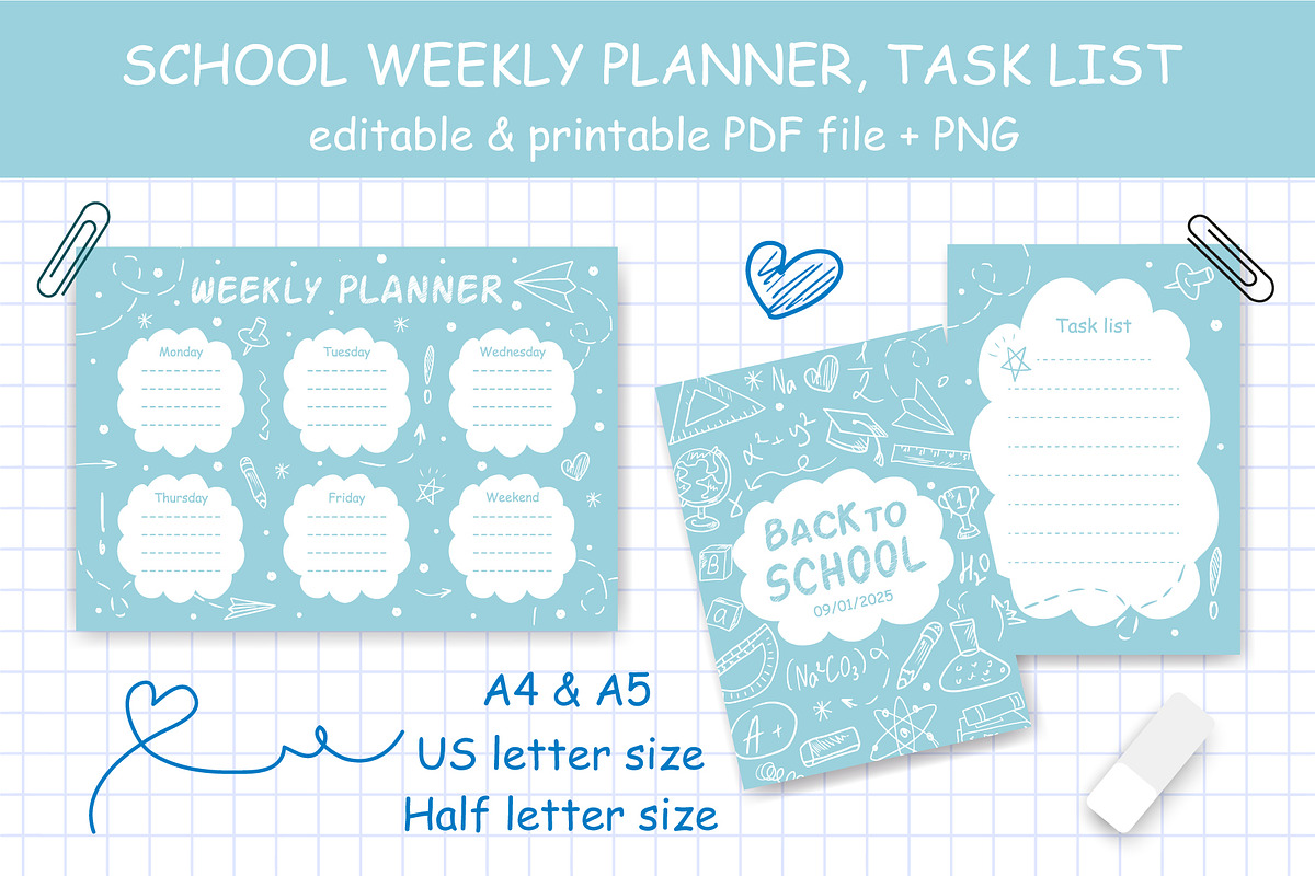 School Weekly Planner, Task List, an Object Graphic by Irina Avdeeva (Photo 1 of 3)