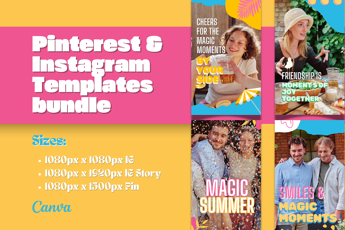 Instagram & Pinterest Summer Bundle, a Social Media Template by PaolaroiDesign (Photo 3 of 8)