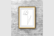 Tulip Digital Print. Line Art, a Background Graphic by Sunset&Sea Design (Thumbnail 1 of 3)