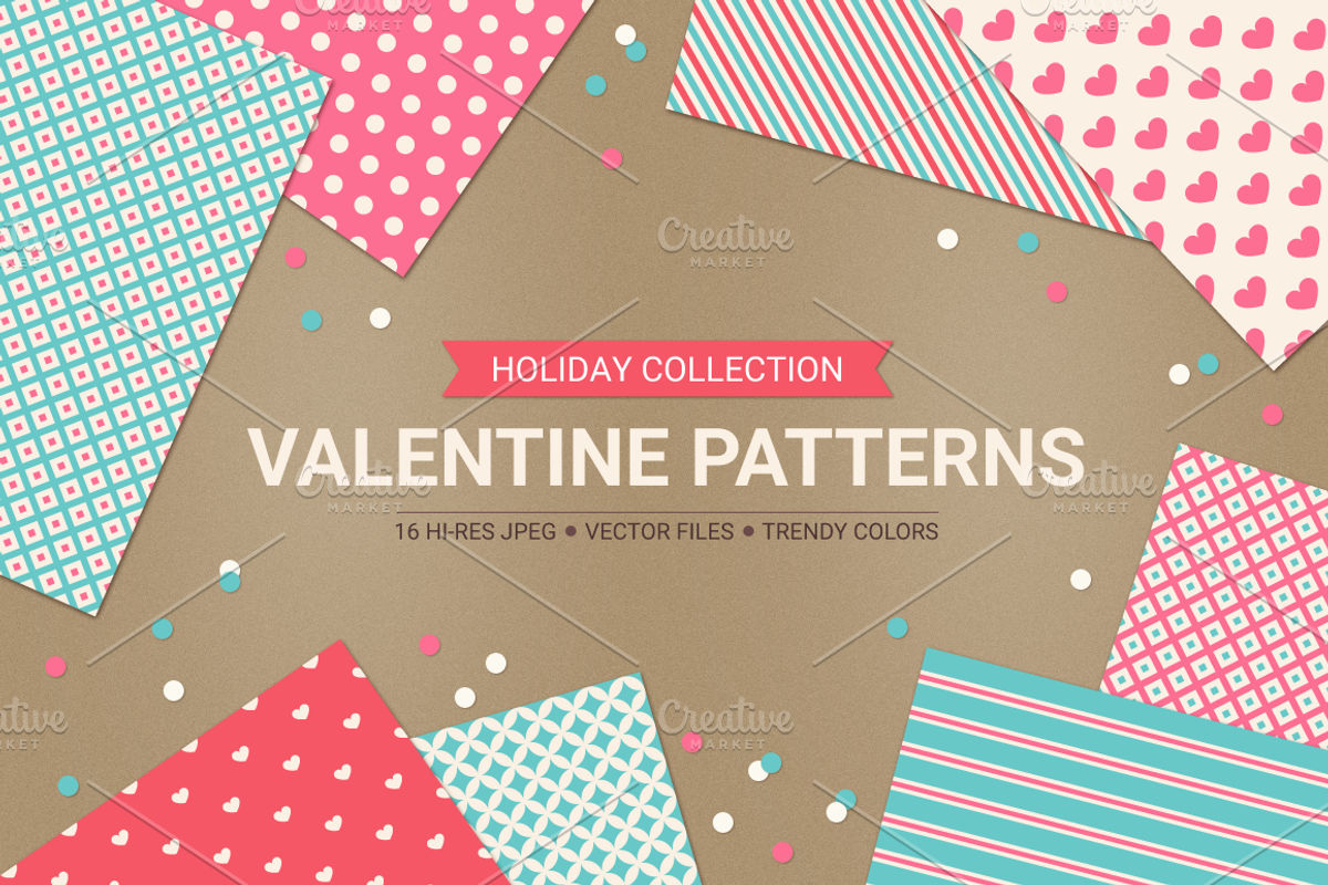 Valentine seamless patterns