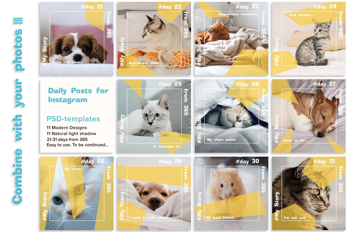 11 Instagram Posts Creator 21-31 day, a Social Media Template by Zimages (Photo 2 of 6)