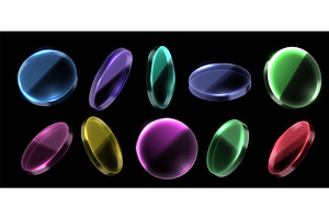 Color glass discs. Tinted lens, an Illustration by winwin.art