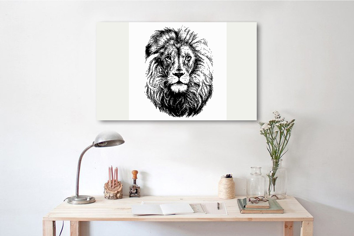 Lion head hand drawn vector, an Animal Illustration by AnastasiyaOleynik (Photo 2 of 3)