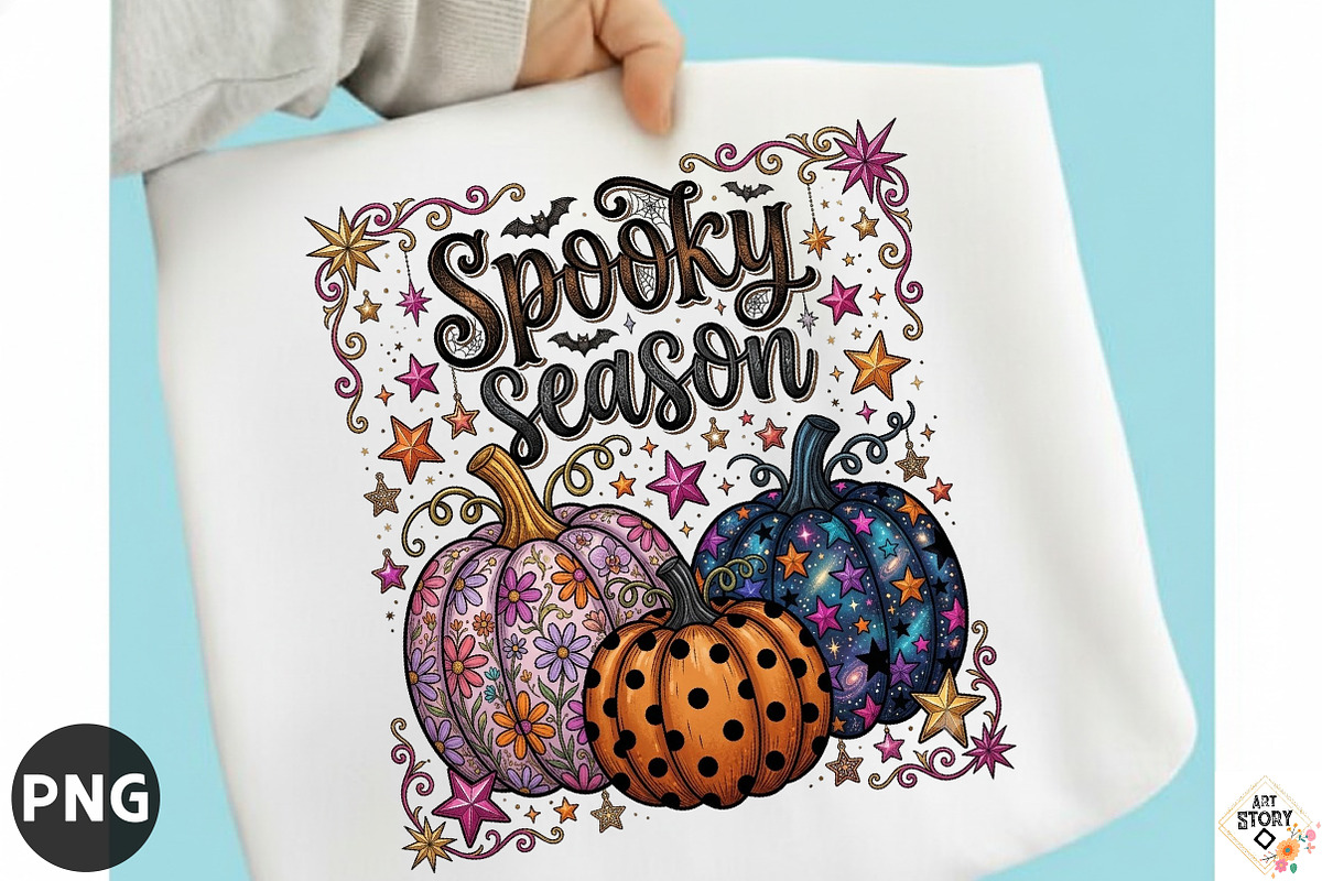 Preppy Spooky Season Pumpkin PNG, a Seasonal Illustration by designcity5 (Photo 1 of 4)