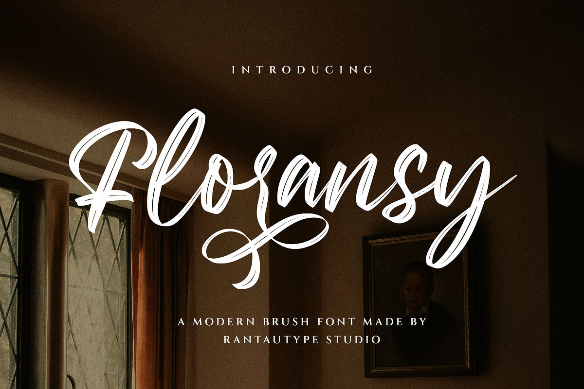 Floransy Modern Brush Font, a Script Font by RantautypeStudio (Photo 1 of 17)