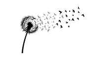 Dandelion Blow Silhouette Bundle, an Illustration by yasushie (Thumbnail 9 of 31)