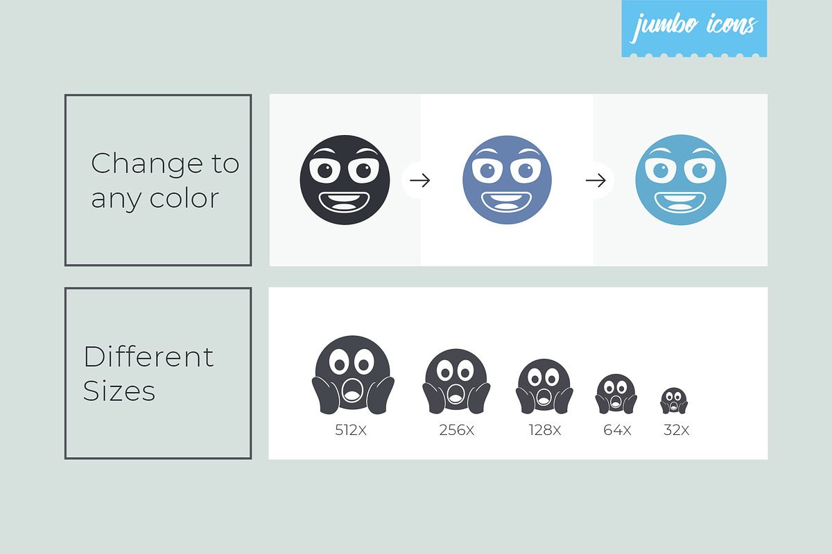 Emojis Glyph Icons V2, a Solid Icon by Jumbo Icons (Photo 4 of 6)
