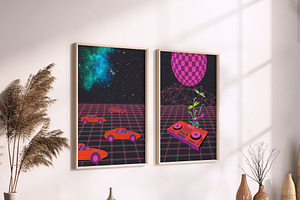 6 Vaporwave Retro Posters