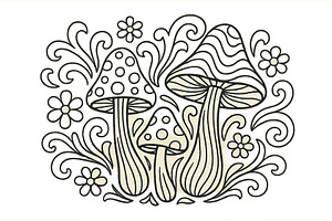 Mushrooms and floral design create a, an Arts & Entertainment Photo by ZinetroN