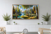 Birch tree forest landscape TV art, a Background Graphic by Artisan Craft (Thumbnail 2 of 4)