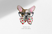 French Bulldogs and Winter Holidays, an Animal Illustration by Wenona (Thumbnail 8 of 8)
