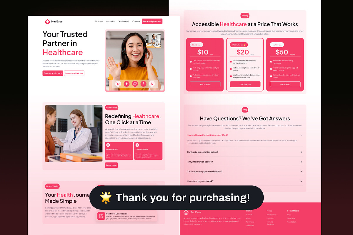 MedEase - Online Doctor Landing Page preview 6