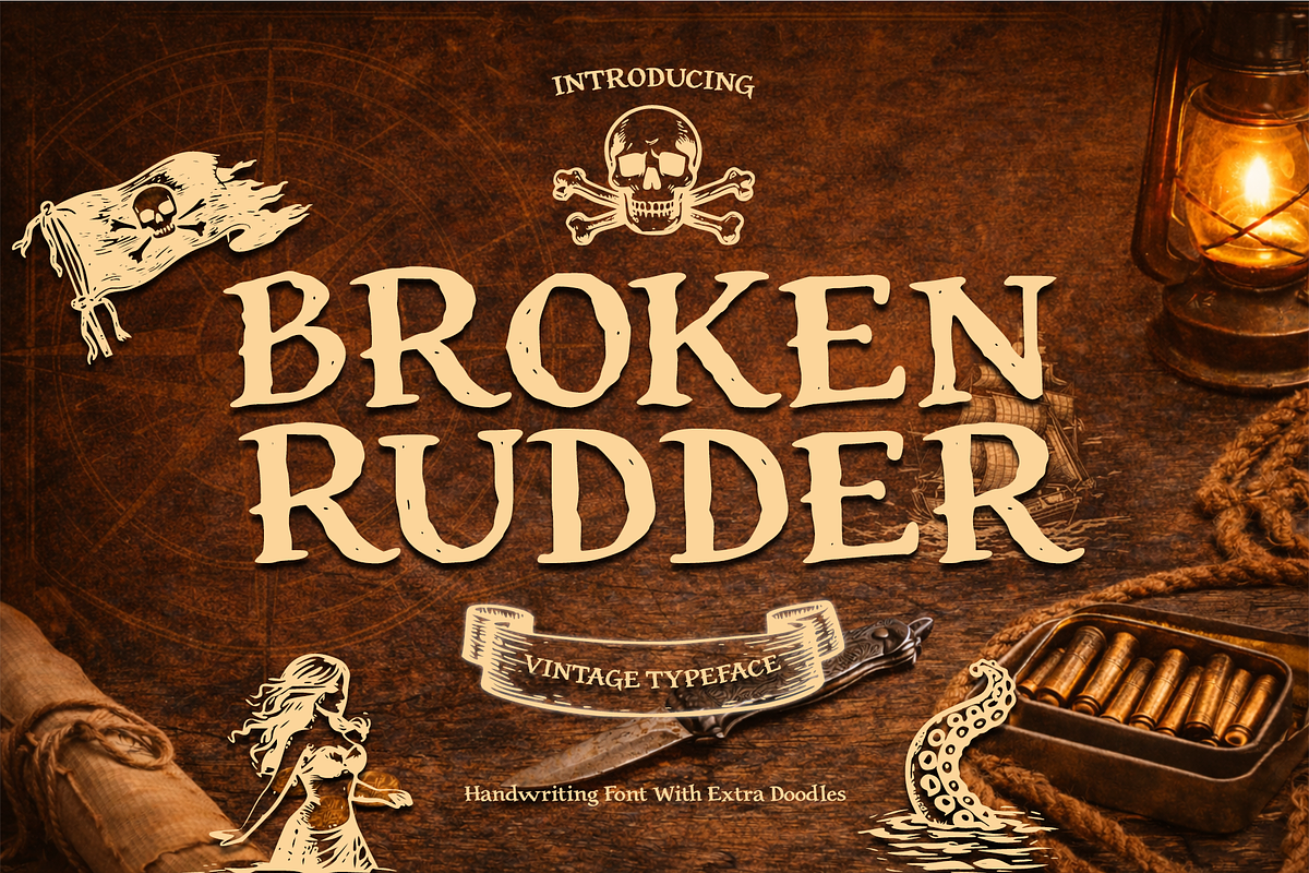 Broken Rudder, a Handwritten Font by cocodesign (Photo 1 of 8)