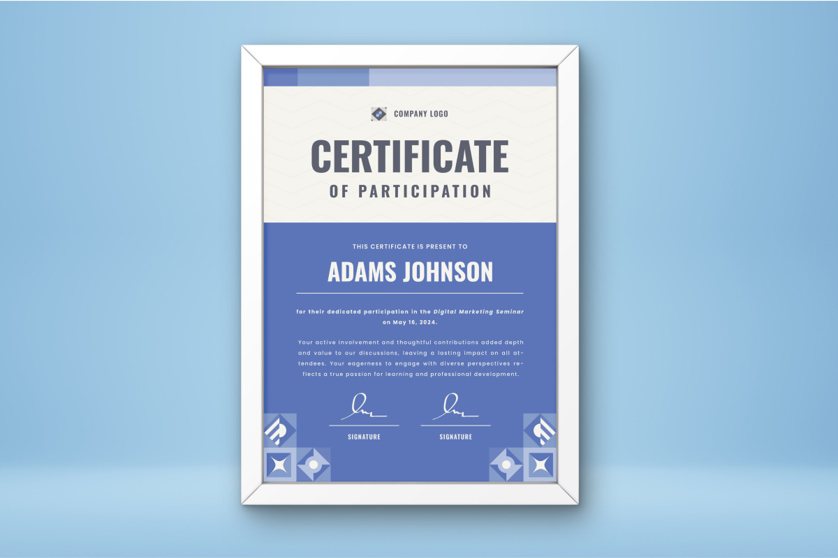 Modern Geometric Certificate Templat, a Print Template by twinstd (Photo 2 of 3)