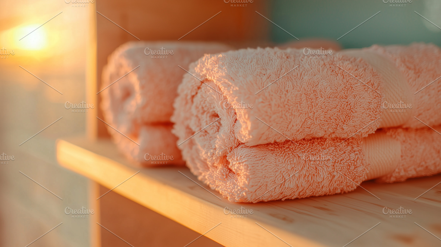 A stack of soft towels in a spa, an Abstract Photo by Imaginarium