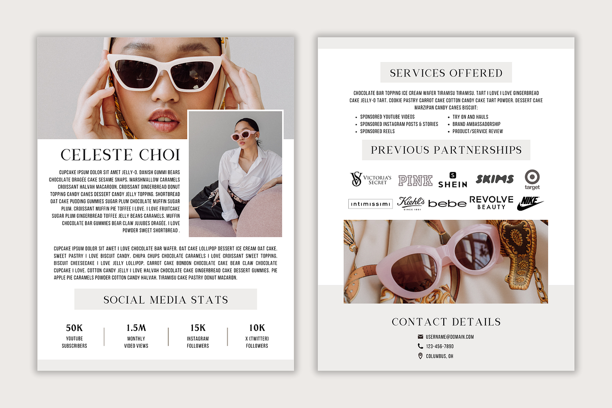 Influencer Media Press Kit, a Resume Template by thebrandcove (Photo 2 of 5)